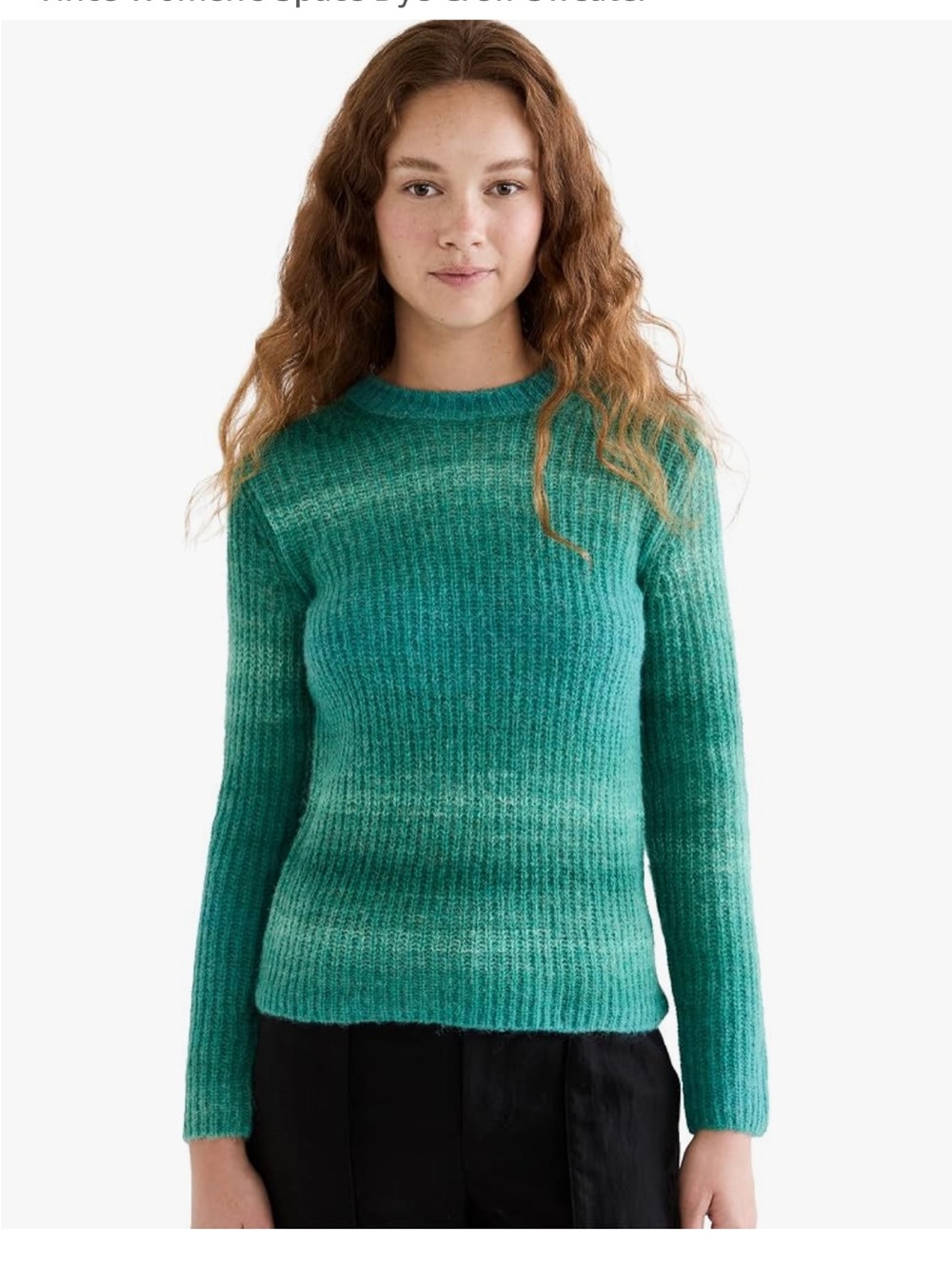 Vince Crewneck Sweater in Malachite (Green Space Dye )